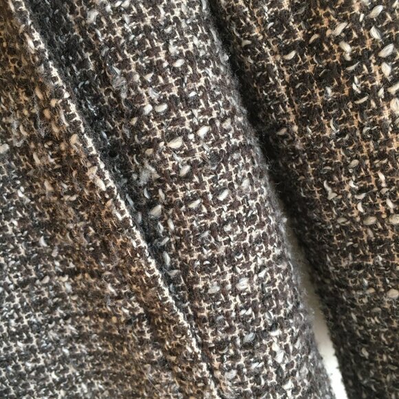 7 For All Mankind Long Tweed Wool Blend Double Breasted High Collar Coat - Picture 6 of 16